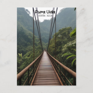 Costa Rica Hanging Bridge, Pura Vida Postcard