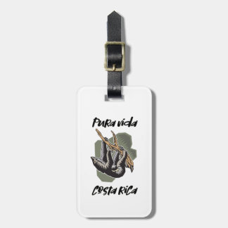 Costa Rica Hanging Sloth Pura Vida Travel Luggage Tag
