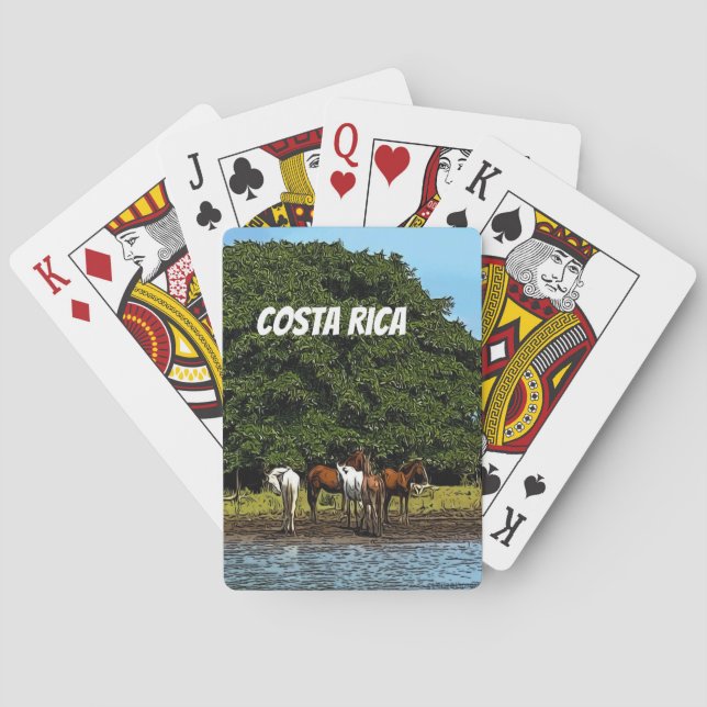 Costa Rica - Horses by the Water Playing Cards (Back)
