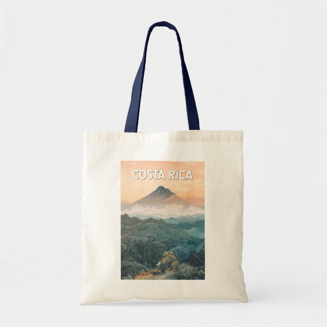 Costa Rica Illustration Travel Art Vintage Tote Bag (Front)