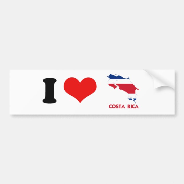 COSTA RICA MAP BUMPER STICKER (Front)