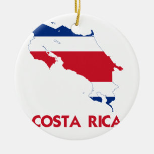 COSTA RICA MAP CERAMIC ORNAMENT