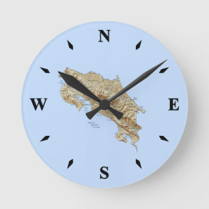Costa Rica Map Clock