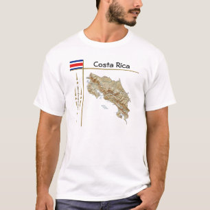 Costa Rica Map + Flag + Title T-Shirt