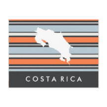 Costa Rica Map: Modern Stripes