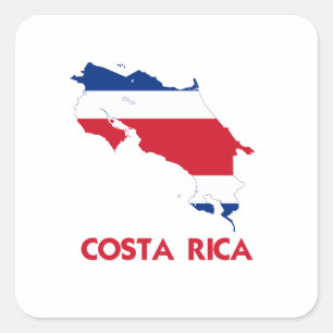 COSTA RICA MAP SQUARE STICKER