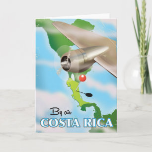 Costa Rica Map vintage travel poster Holiday Card