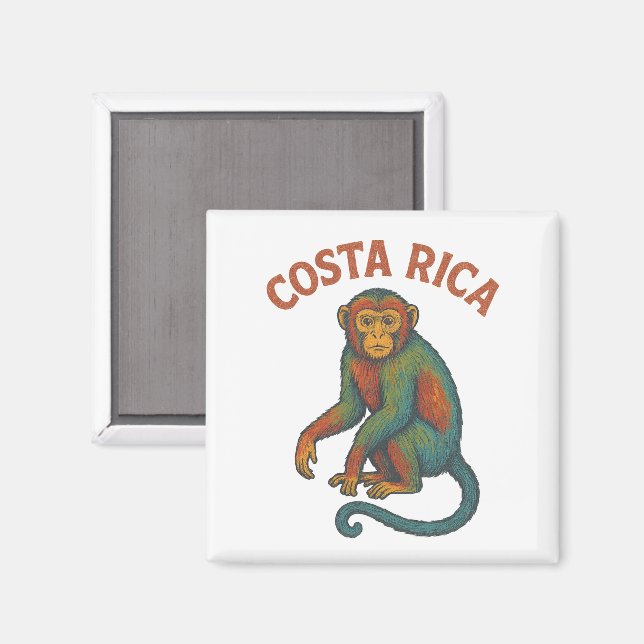 Costa Rica Monkey Magnet (Front/Back)
