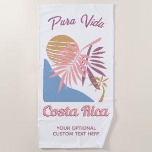 Costa Rica Motto Pura Vida Beach Towel