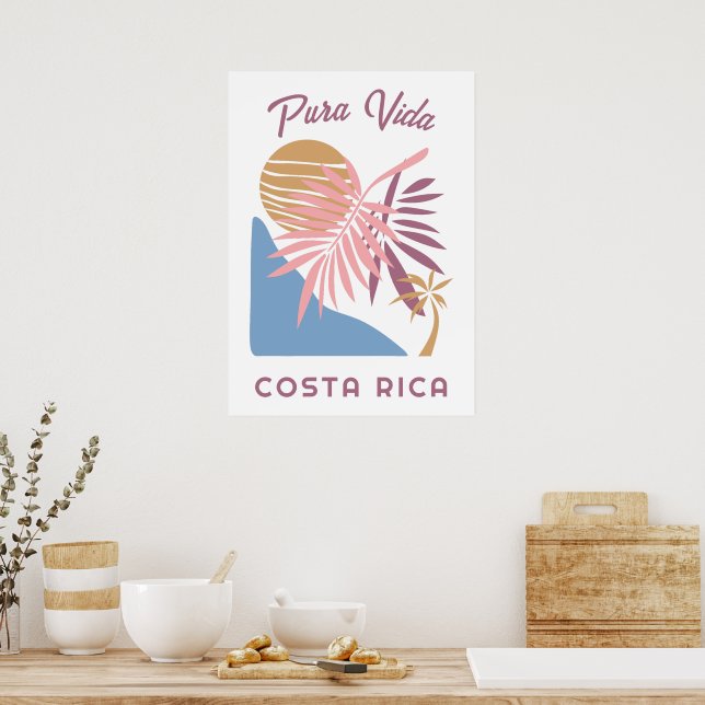 Costa Rica Motto Pura Vida Poster (Kitchen)