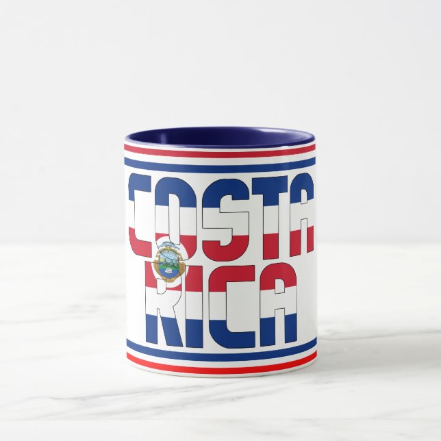Costa Rica National Flag Patriotic Coffee Mug (Center)