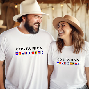 Costa Rica Nautical Maritime Sailing Flags T-Shirt
