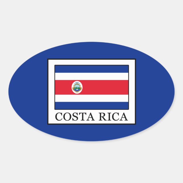 Costa Rica Oval Sticker (Front)