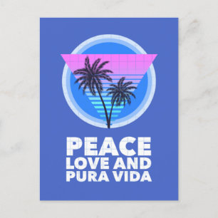 Costa Rica Peace Love and Pura Vida  Postcard