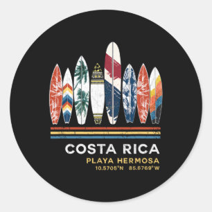 Costa Rica Playa Hermosa Surfing  Classic Round Sticker