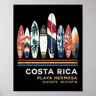 Costa Rica Playa Hermosa Surfing Poster