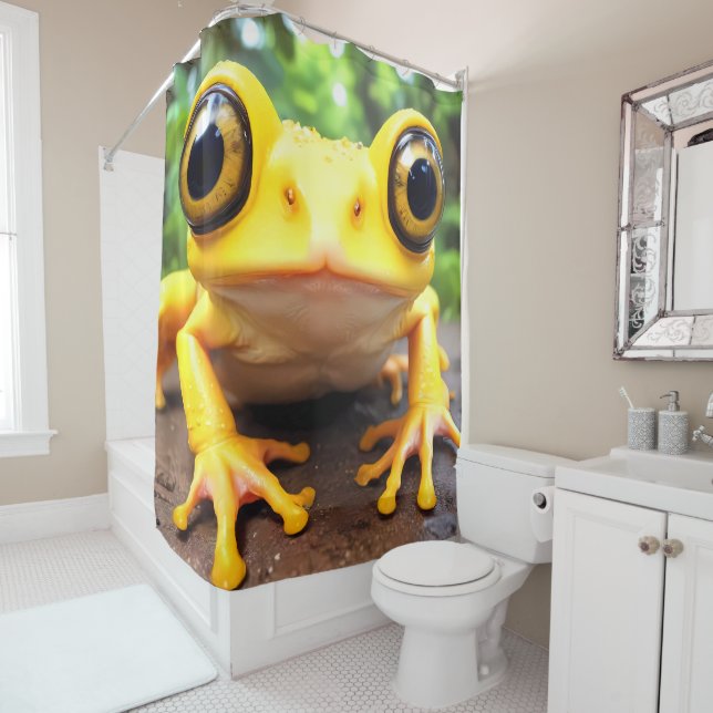 Costa Rica Poison Dart Grenouille rideaux douche (En situation)