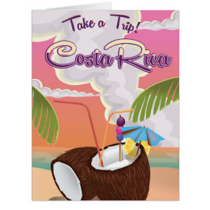 costa Rica poster de voyage de dessin animé.