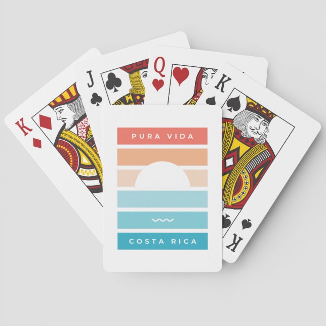 Costa Rica Pura Vida Beach  Playing Cards (Back)