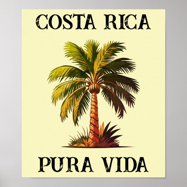 Costa Rica pura vida palmier affiche (Devant)