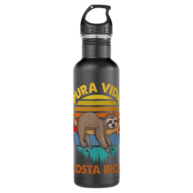 Costa Rica Pura Vida Sloth 710 Ml Water Bottle (Front)