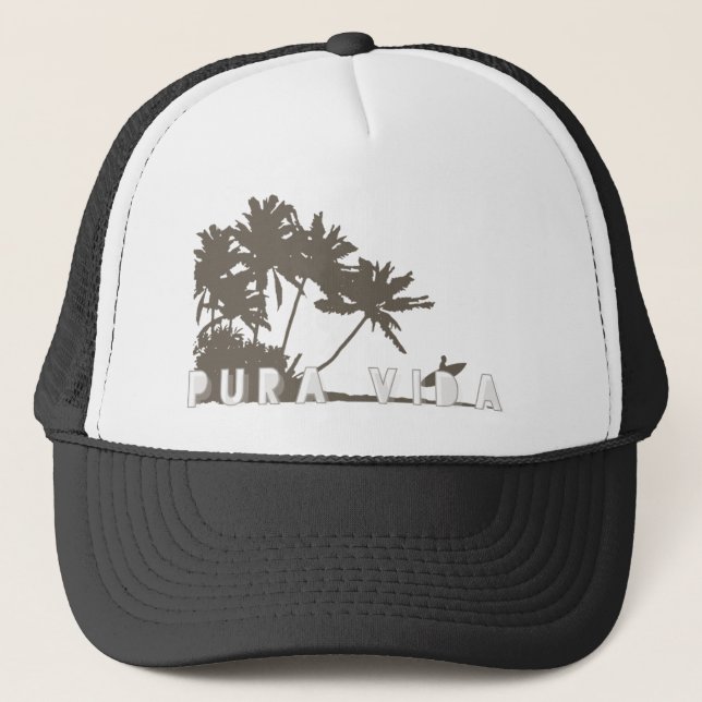 Costa Rica Pura Vida Surfer Trucker Hat (Front)