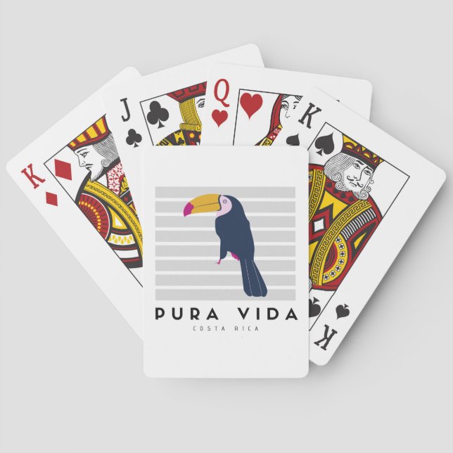 Costa Rica Pura Vida Toucan  Playing Cards (Back)