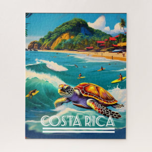 Costa Rica   Pura Vida Travel Vintage Retro Jigsaw Puzzle