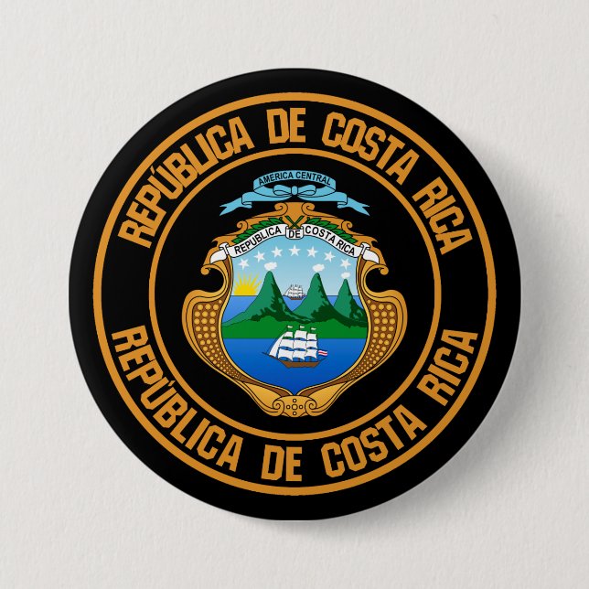 Costa Rica Round Emblem 3 Inch Round Button (Front)