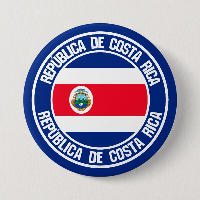 Costa Rica Round Emblem 3 Inch Round Button (Front)