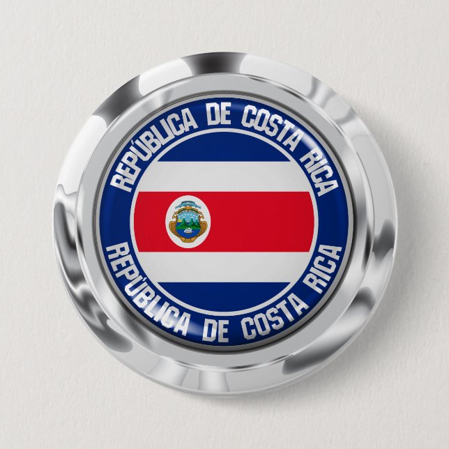Costa Rica Round Emblem 3 Inch Round Button (Front)