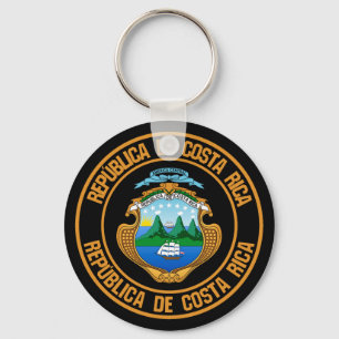 Costa Rica Round Emblem Keychain