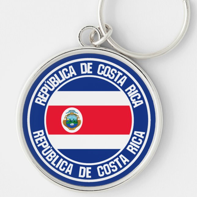 Costa Rica Round Emblem Keychain (Front)