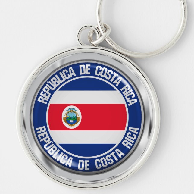 Costa Rica Round Emblem Keychain (Front)