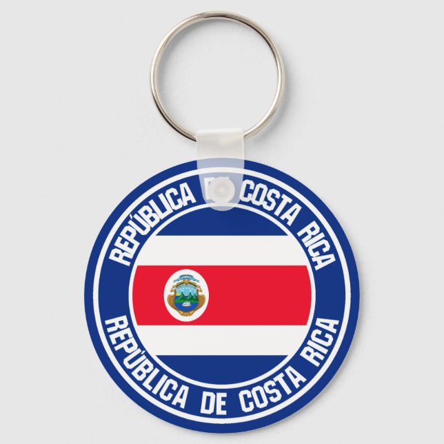 Costa Rica Round Emblem Keychain (Front)