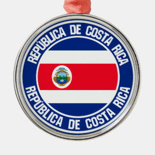 Costa Rica Round Emblem Metal Ornament