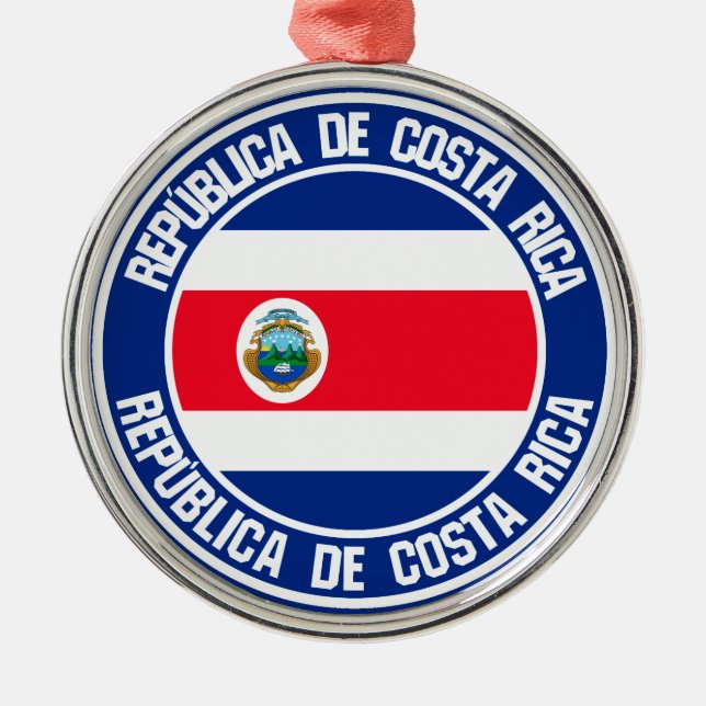 Costa Rica Round Emblem Metal Ornament (Front)