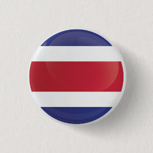 Costa Rica  Round Icon Flag  1 Inch Round Button
