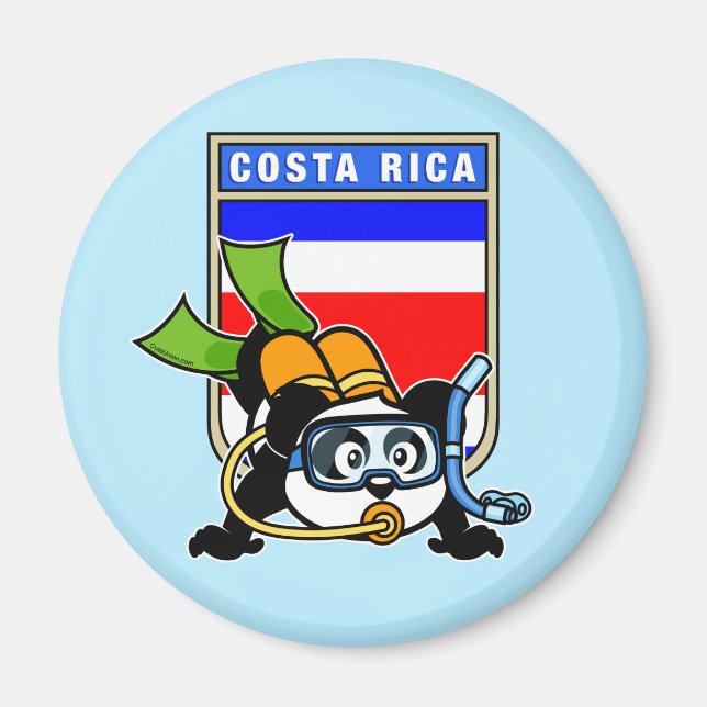 Costa Rica Scuba Diving Panda Magnet (Front)