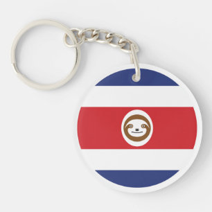 Costa Rica Sloth Costa Rican National Animal Flag Keychain