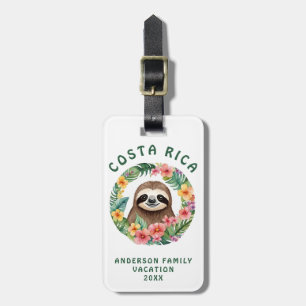 Costa Rica Sloth Luggage Tag