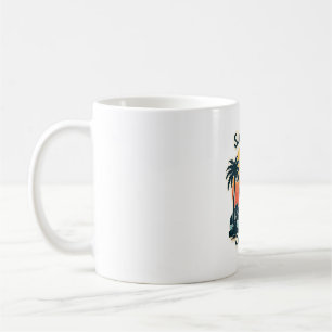 Costa Rica Sloth Vintage Sunset Travel Vector Shir Coffee Mug