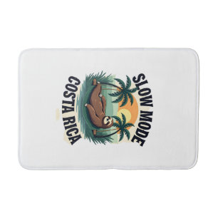 Costa Rica Sloth Vintage Vacation Shirt Bath Mat