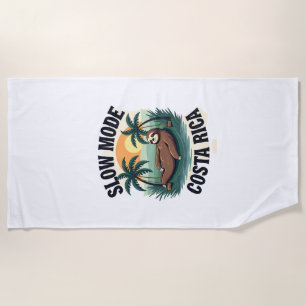Costa Rica Sloth Vintage Vacation Shirt Beach Towel