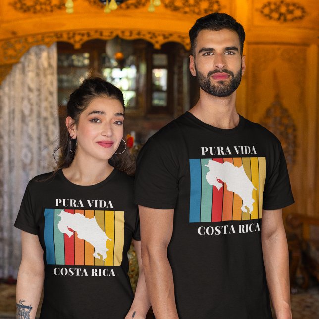 Costa Rica Souvenir Colourful Map  T-Shirt (Costa Rica Souvenir Colorful Map T-Shirt)