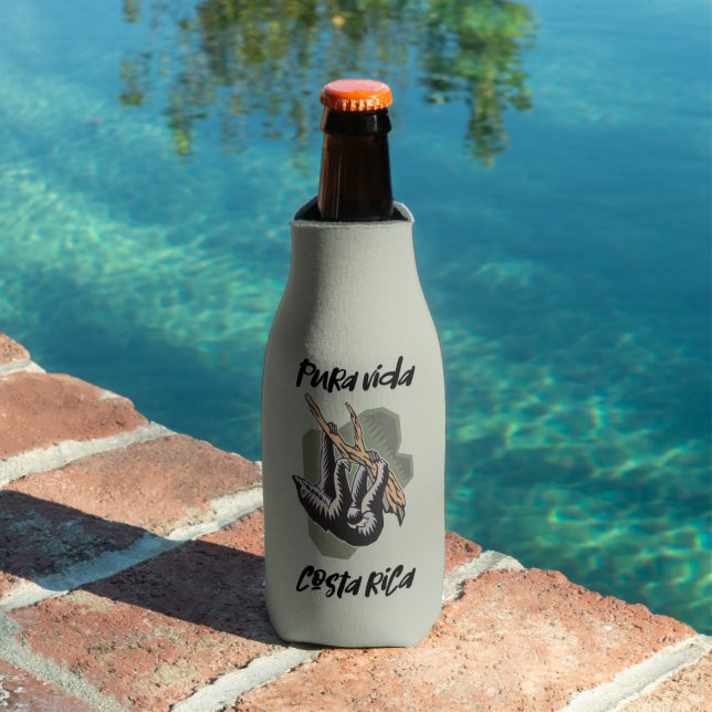 Costa Rica Souvenir Pura Vida Sloth  Bottle Cooler (In Situ Pool)