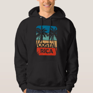 Costa Rica Souvenir Travel Vacation Trip Retro Sun Hoodie