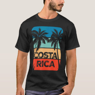 Costa Rica Souvenir Travel Vacation Trip Retro Sun T-Shirt