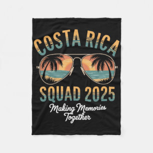 Costa Rica Squad 2025 Vacation Tropical Pura Vida Fleece Blanket