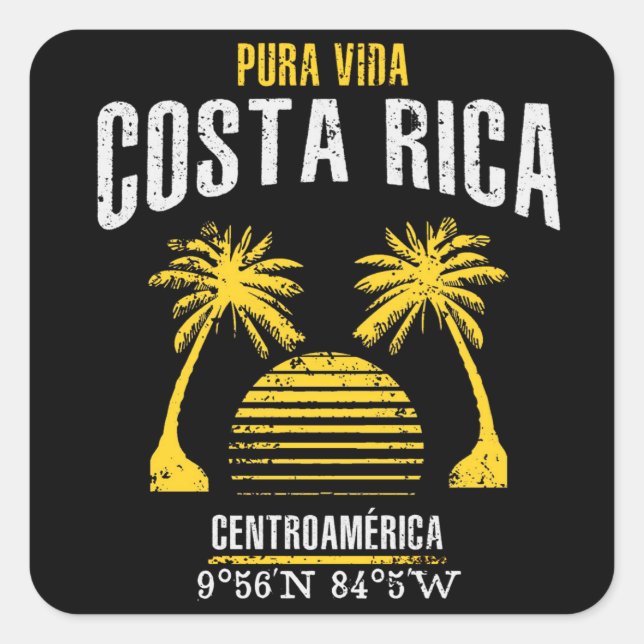 Costa Rica Square Sticker (Front)